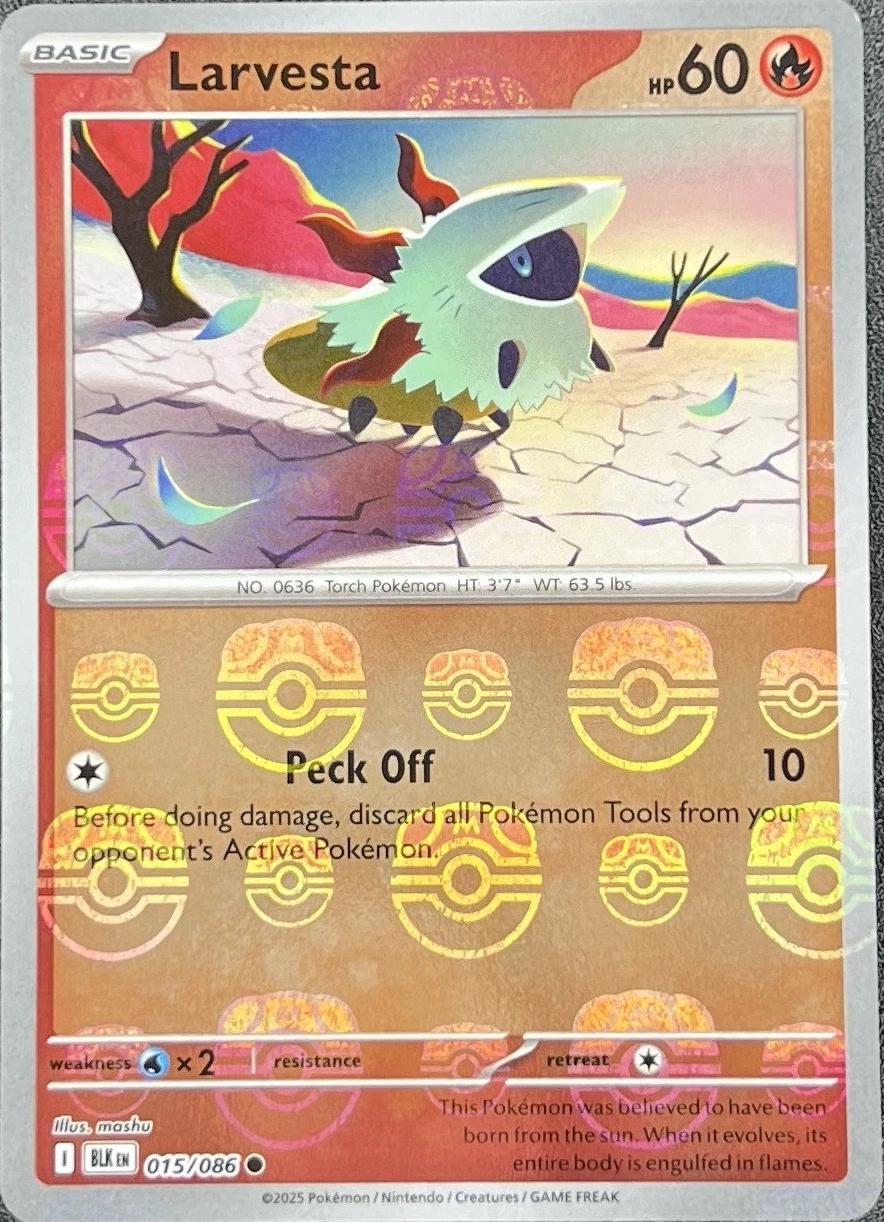 Black Bolt Larvesta [Master-Ball] Pokémon card